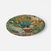 クリスマスサンタクロースアンティークアート ペーパープレート (アングル)