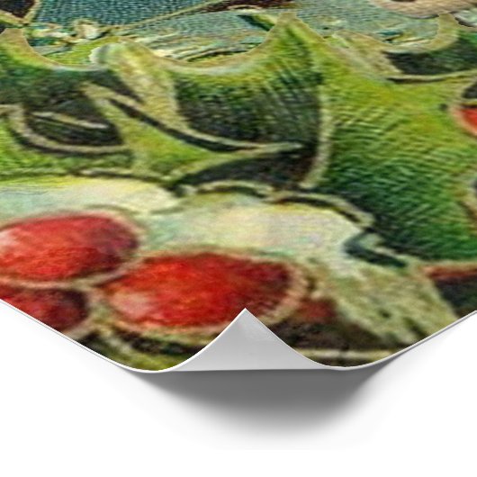 クリスマスサンタクロースアンティークアート ポスター (角)