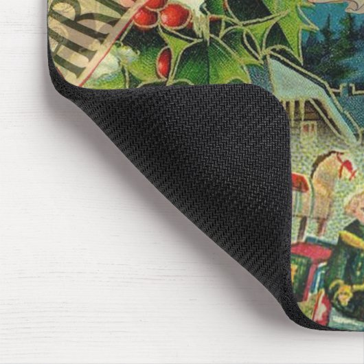 クリスマスサンタクロースアンティークアート マウスパッド (コーナー)