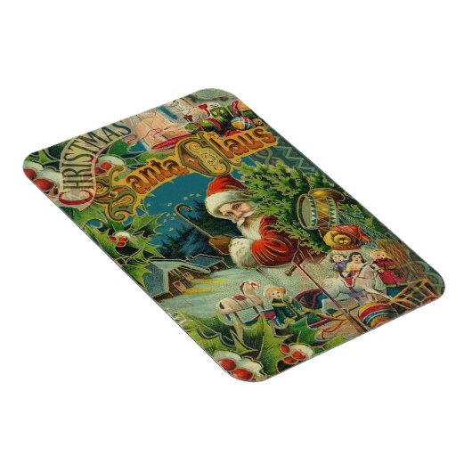 クリスマスサンタクロースアンティークアート マグネット (右側)