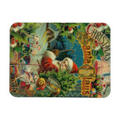 クリスマスサンタクロースアンティークアート マグネット (横)