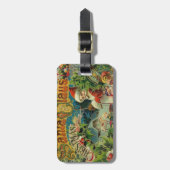 クリスマスサンタクロースアンティークアート ラゲッジタグ (正面縦)