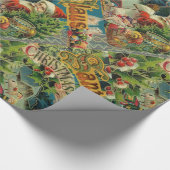 クリスマスサンタクロースアンティークアート ラッピングペーパー (角)