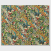 クリスマスサンタクロースアンティークアート ラッピングペーパー (フラット)