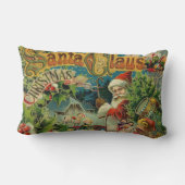 クリスマスサンタクロースアンティークアート ランバークッション (裏面)