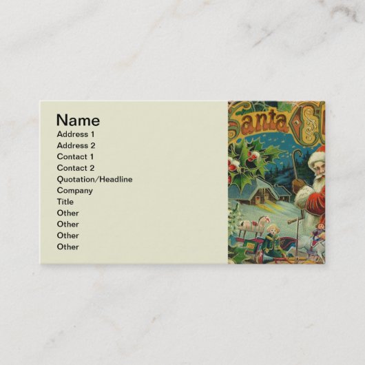 クリスマスサンタクロースアンティークアート 名刺 (正面)