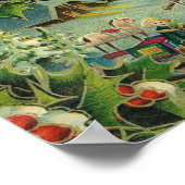 クリスマスサンタクロースアンティークビクトリアンヴィンテージ ポスター (角)