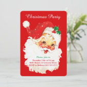 クリスマスサンタクロースオンレッドパーティの招待状 招待状 (スタンド正面)