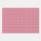 クリスマスサンタクロースオーナメント&レッドギンガムチェック ラッピングペーパーシート (正面3)