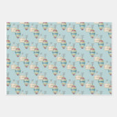 クリスマスサンタクロースオーナメント&レッドギンガムチェック ラッピングペーパーシート (正面2)