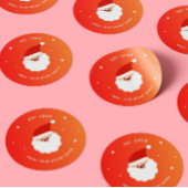 クリスマスサンタクロースクラシックのラウンドステッカーを結婚 ラウンドシール