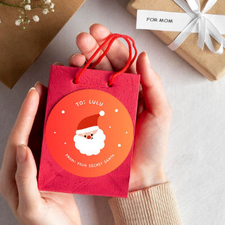 クリスマスサンタクロースクラシックのラウンドステッカーを結婚 ラウンドシール