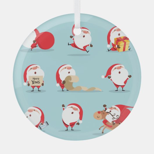 クリスマスサンタクロースコレクション。 ガラスオーナメント (正面)