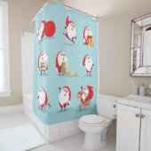 クリスマスサンタクロースコレクション。 シャワーカーテン (インサイチュ)