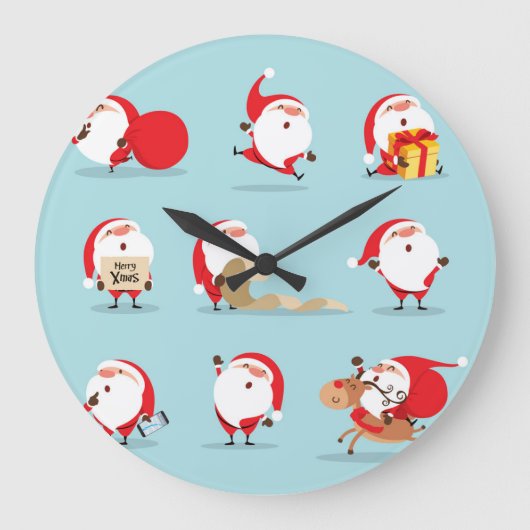 クリスマスサンタクロースコレクション。 ラージ壁時計 (正面)