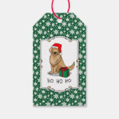 クリスマスサンタクロースゴールデンレトリエバードッグカワイイ ギフトタグ (正面)