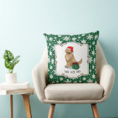 クリスマスサンタクロースゴールデンレトリエバードッグカワイイ クッション (椅子)