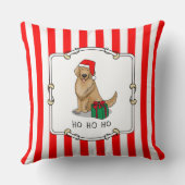 クリスマスサンタクロースゴールデンレトリエバードッグカワイイ クッション (裏面)