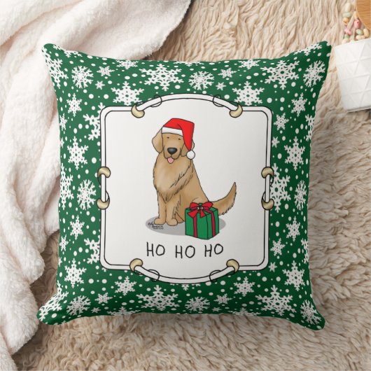 クリスマスサンタクロースゴールデンレトリエバードッグカワイイ クッション (ブランケット)