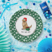 クリスマスサンタクロースゴールデンレトリエバードッグカワイイ ペーパープレート (パーティー)