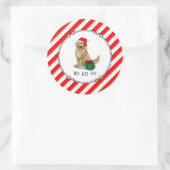 クリスマスサンタクロースゴールデンレトリエバードッグカワイイ ラウンドシール (バッグ)