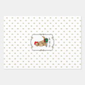 クリスマスサンタクロースゴールデンレトリエバードッグカワイイ ラッピングペーパーシート (正面3)
