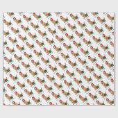 クリスマスサンタクロースゴールデンレトリエバードッグカワイイ ラッピングペーパー (フラット)