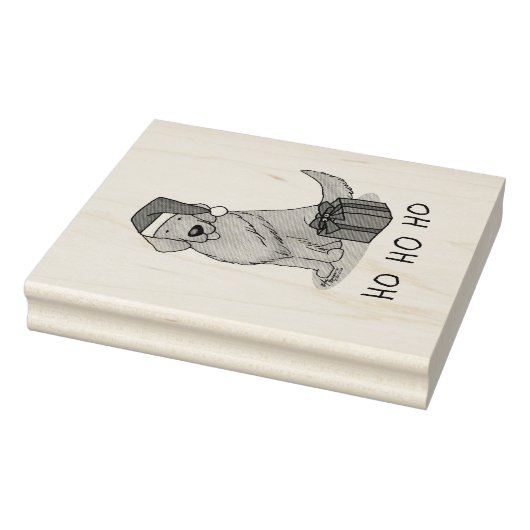 クリスマスサンタクロースゴールデンレトリエバードッグカワイイ ラバースタンプ (スタンプ)