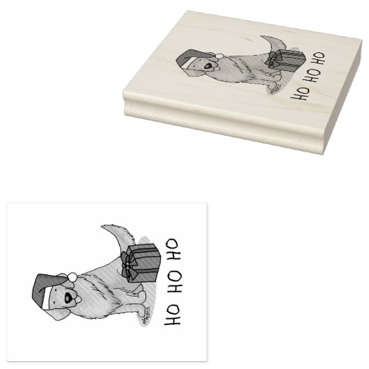 クリスマスサンタクロースゴールデンレトリエバードッグカワイイ ラバースタンプ (押印)