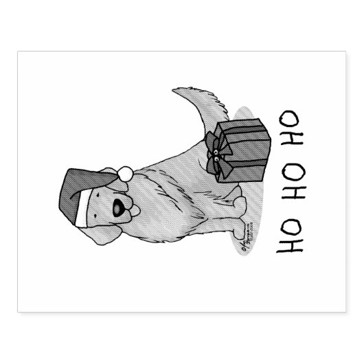 クリスマスサンタクロースゴールデンレトリエバードッグカワイイ ラバースタンプ (インプリント)