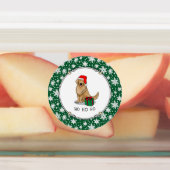 クリスマスサンタクロースゴールデンレトリエバードッグカワイイ ラベル (貼付)