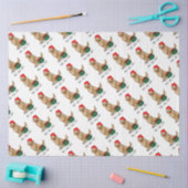 クリスマスサンタクロースゴールデンレトリエバードッグカワイイ 薄葉紙 (クラフト)