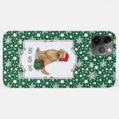 クリスマスサンタクロースゴールデンレトリエバードッグカワイイ Case-Mate iPhoneケース (裏面(横))
