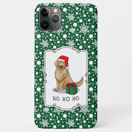クリスマスサンタクロースゴールデンレトリエバードッグカワイイ Case-Mate iPhoneケース (裏面)
