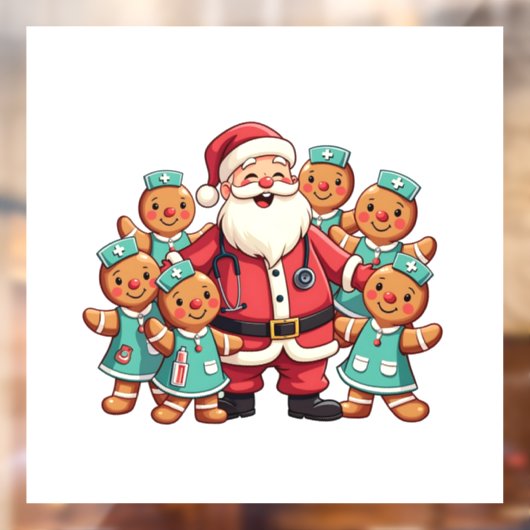 クリスマスサンタクロースジンジャーブレッドナース ウィンドウサイン (シート2)