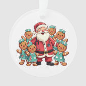クリスマスサンタクロースジンジャーブレッドナース オーナメント (正面)