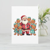 クリスマスサンタクロースジンジャーブレッドナース サンキューカード (スタンド正面)