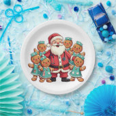 クリスマスサンタクロースジンジャーブレッドナース ペーパープレート (パーティー)