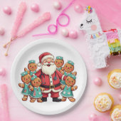 クリスマスサンタクロースジンジャーブレッドナース ペーパープレート (パーティー)