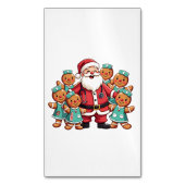クリスマスサンタクロースジンジャーブレッドナース マグネット名刺 (正面縦)