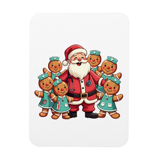 クリスマスサンタクロースジンジャーブレッドナース マグネット (縦)