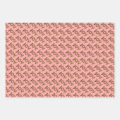 クリスマスサンタクローススターの喜びパターン ラッピングペーパーシート (正面3)