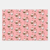 クリスマスサンタクローススターの喜びパターン ラッピングペーパーシート (正面2)