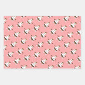 クリスマスサンタクローススターの喜びパターン ラッピングペーパーシート (正面)