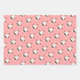 クリスマスサンタクローススターの喜びパターン ラッピングペーパーシート