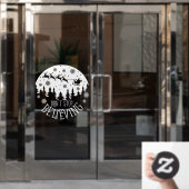 クリスマスサンタクロースストップは白信じくない ウィンドウサイン (オフィスドア)