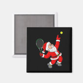 クリスマスサンタクローステニスおもしろい少年少女の子供T マグネット (正面/裏面)