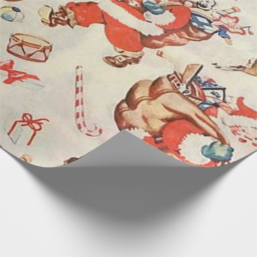 クリスマスサンタクローストイズトリティトインデアプレゼント ラッピングペーパー (角)