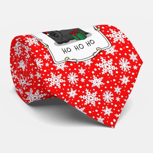 クリスマスサンタクロースハットスカイテリア（黒） ネクタイ (ロール)