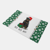 クリスマスサンタクロースハットロットワイラードッグおもしろい ドアマット (アングル)